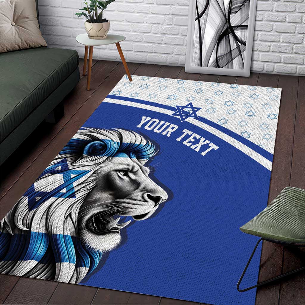 Personalized Israel Lion of Judah Area Rug Flag and Coat of arms
