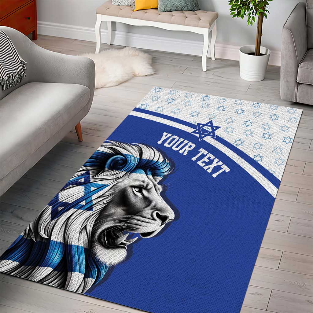 Personalized Israel Lion of Judah Area Rug Flag and Coat of arms
