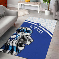 Personalized Israel Lion of Judah Area Rug Flag and Coat of arms