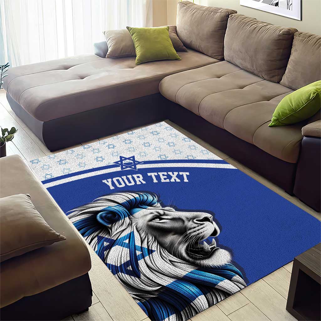 Personalized Israel Lion of Judah Area Rug Flag and Coat of arms