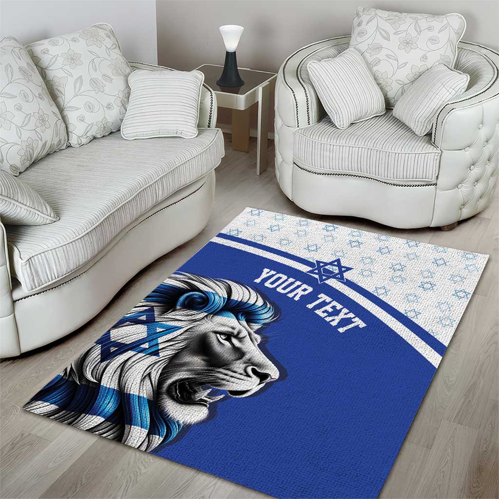 Personalized Israel Lion of Judah Area Rug Flag and Coat of arms