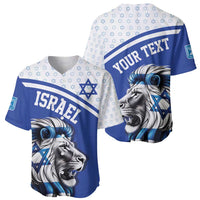 Personalized Israel Lion of Judah Baseball Jersey Flag and Coat of arms