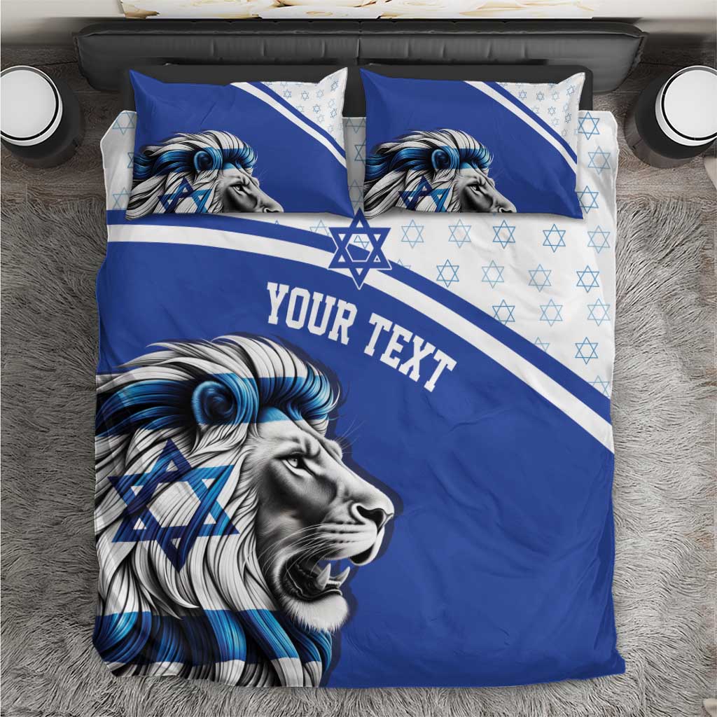 Personalized Israel Lion of Judah Bedding Set Flag and Coat of arms