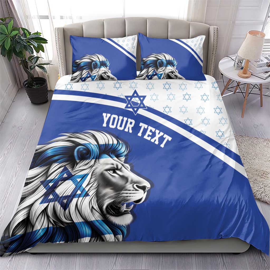 Personalized Israel Lion of Judah Bedding Set Flag and Coat of arms