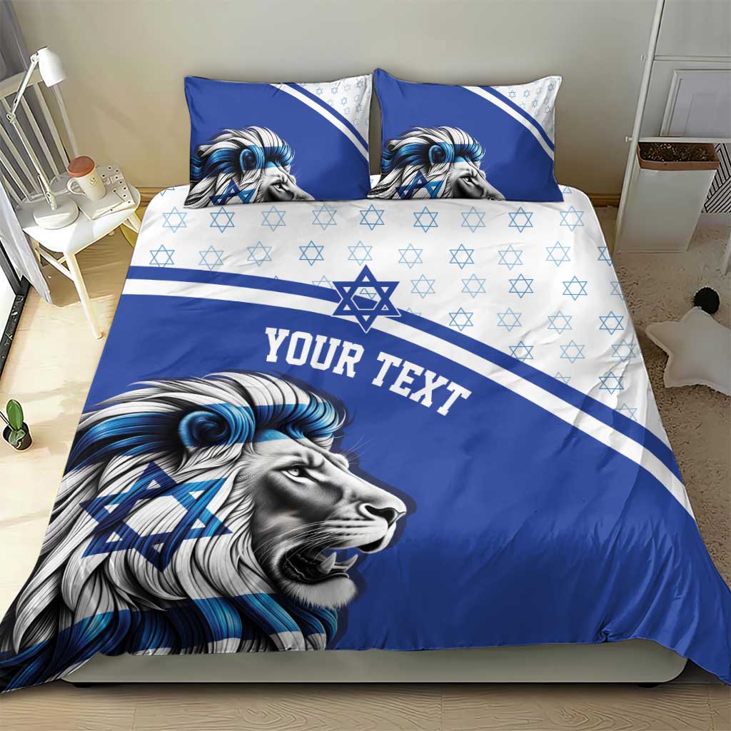 Personalized Israel Lion of Judah Bedding Set Flag and Coat of arms