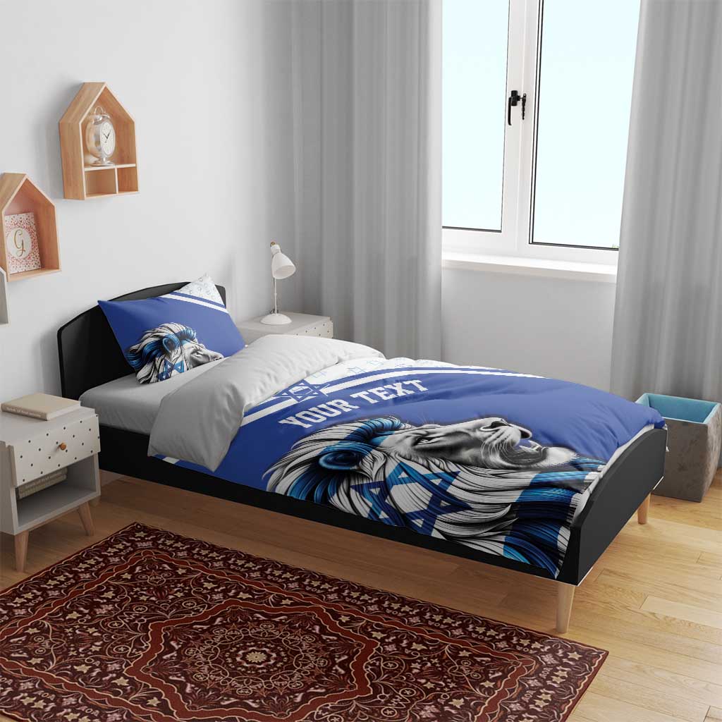 Personalized Israel Lion of Judah Bedding Set Flag and Coat of arms