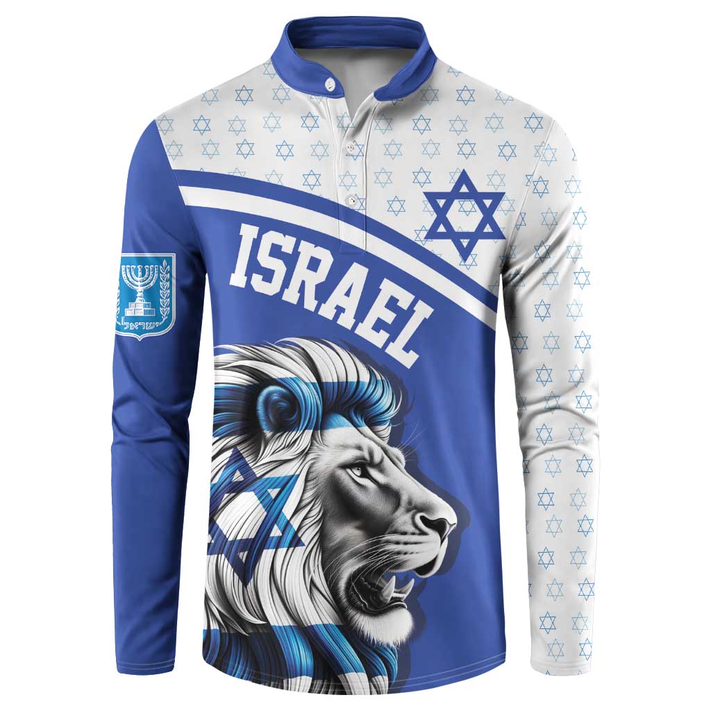Personalized Israel Lion of Judah Button Sweatshirt Flag and Coat of arms