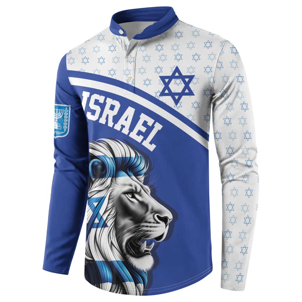 Personalized Israel Lion of Judah Button Sweatshirt Flag and Coat of arms