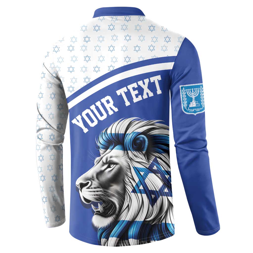 Personalized Israel Lion of Judah Button Sweatshirt Flag and Coat of arms