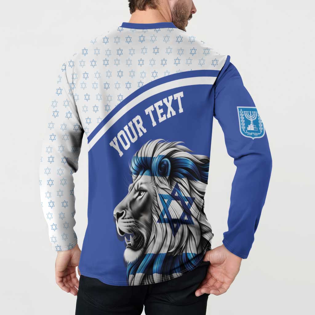 Personalized Israel Lion of Judah Button Sweatshirt Flag and Coat of arms