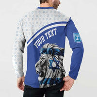 Personalized Israel Lion of Judah Button Sweatshirt Flag and Coat of arms