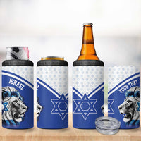 Personalized Israel Lion of Judah 4 in 1 Can Cooler Tumbler Flag and Coat of arms