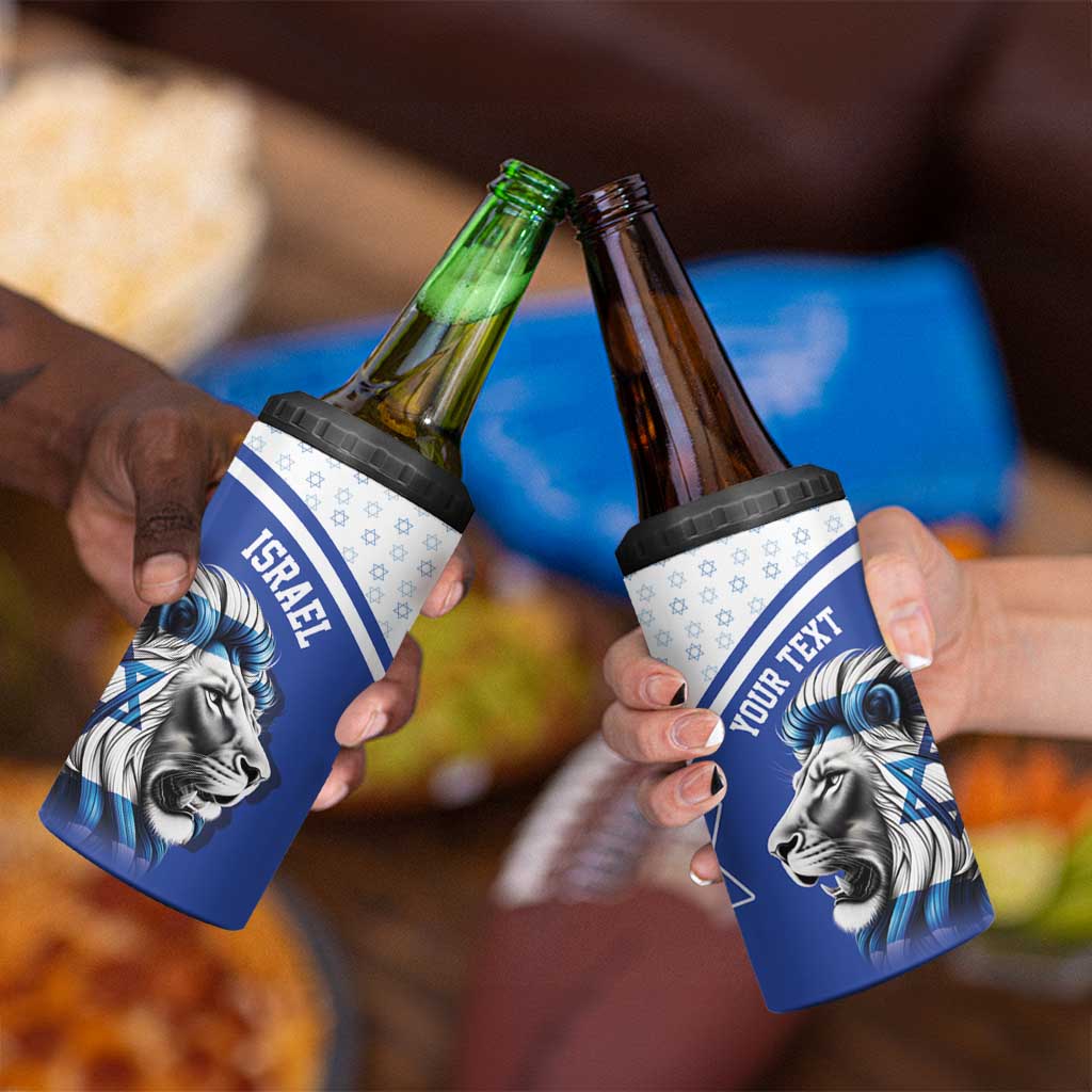 Personalized Israel Lion of Judah 4 in 1 Can Cooler Tumbler Flag and Coat of arms