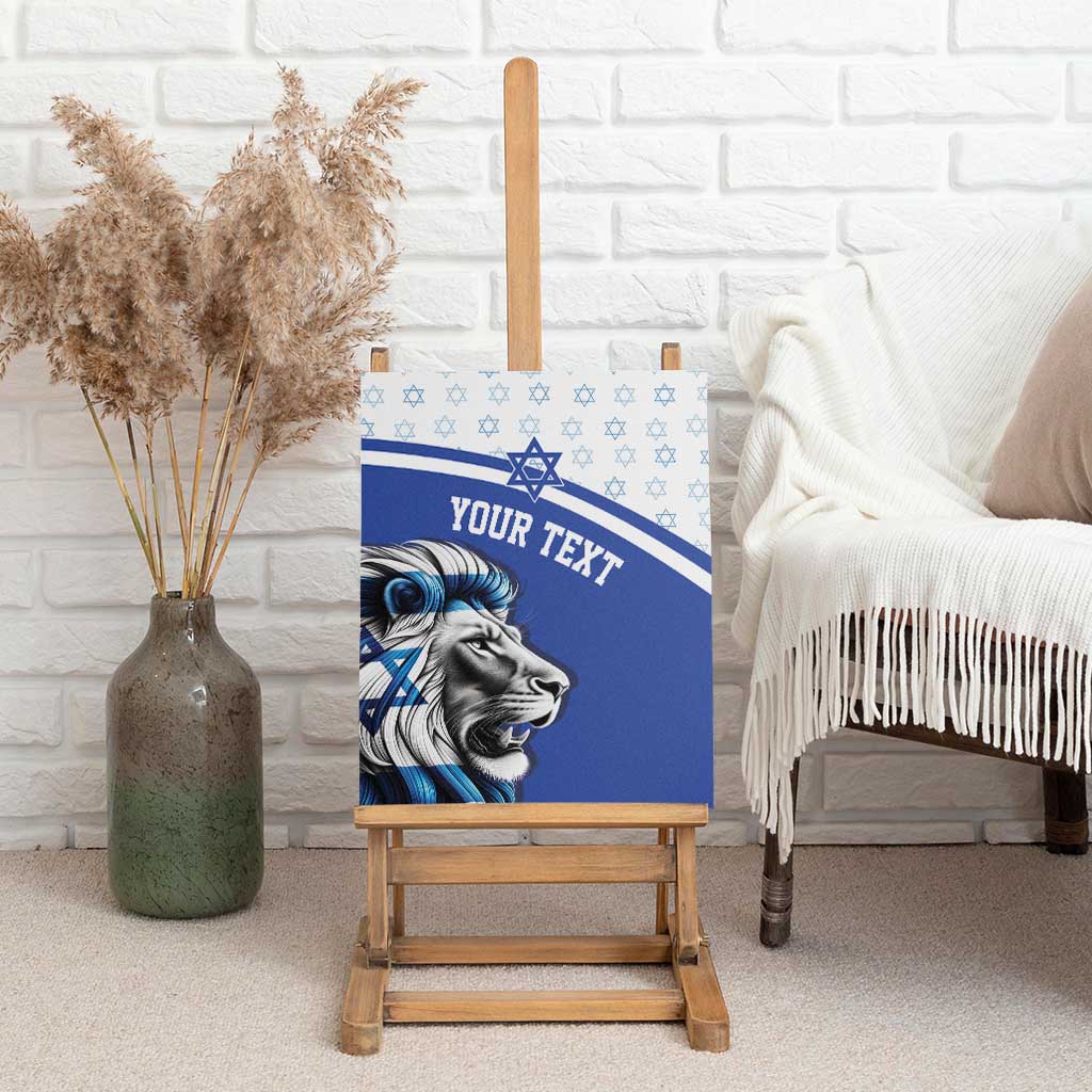 Personalized Israel Lion of Judah Canvas Wall Art Flag and Coat of arms