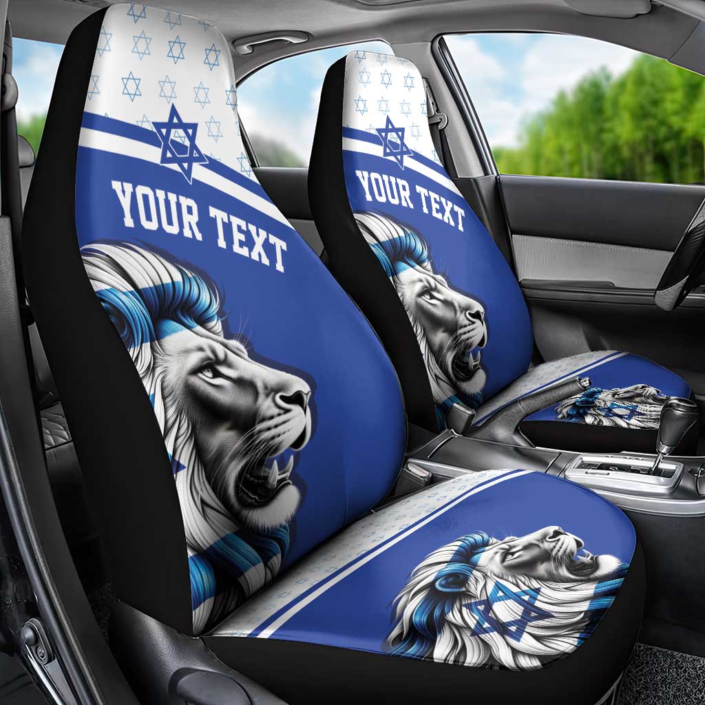 Personalized Israel Lion of Judah Car Seat Cover Flag and Coat of arms