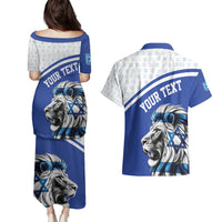 Personalized Israel Lion of Judah Couples Matching Puletasi and Hawaiian Shirt Flag and Coat of arms