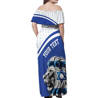 Personalized Israel Lion of Judah Family Matching Off Shoulder Maxi Dress and Hawaiian Shirt Flag and Coat of arms