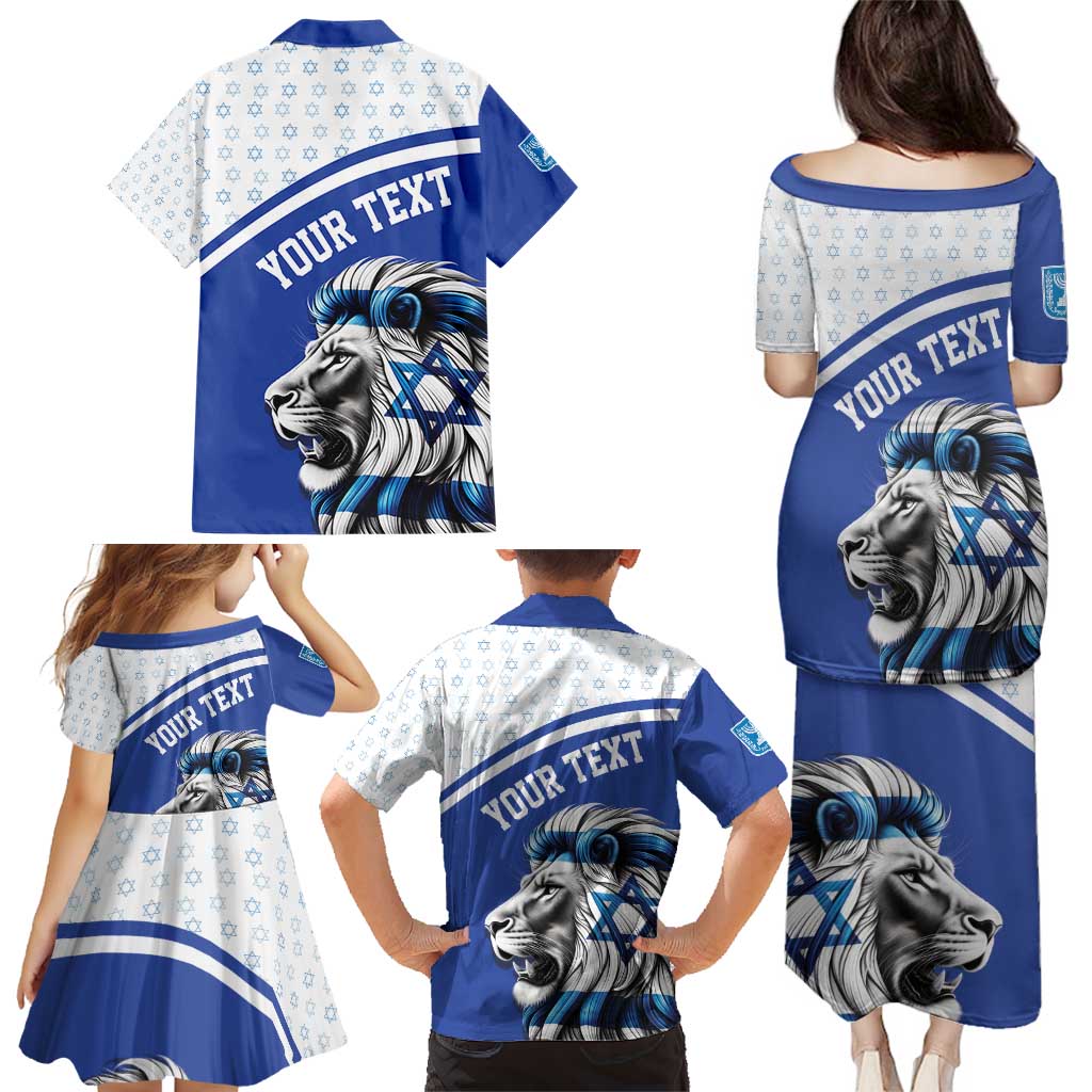 Personalized Israel Lion of Judah Family Matching Puletasi and Hawaiian Shirt Flag and Coat of arms