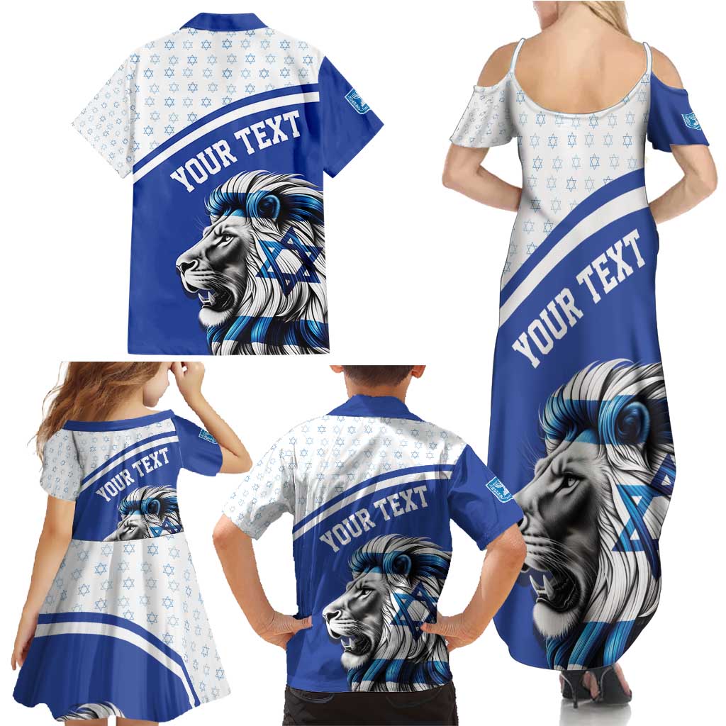 Personalized Israel Lion of Judah Family Matching Summer Maxi Dress and Hawaiian Shirt Flag and Coat of arms