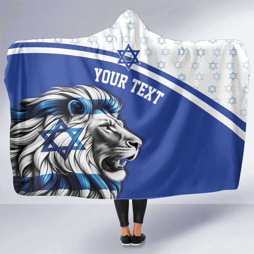 Personalized Israel Lion of Judah Hooded Blanket Flag and Coat of arms