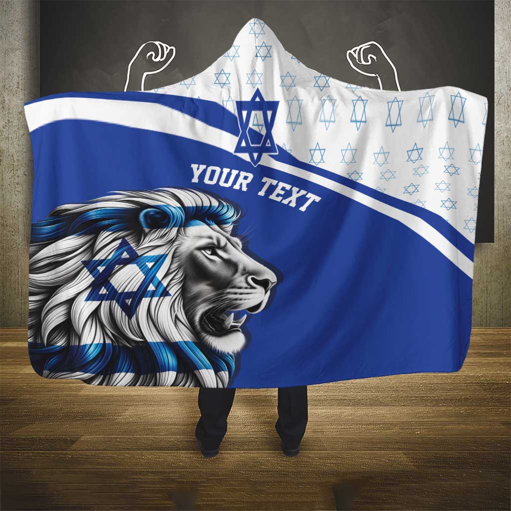 Personalized Israel Lion of Judah Hooded Blanket Flag and Coat of arms