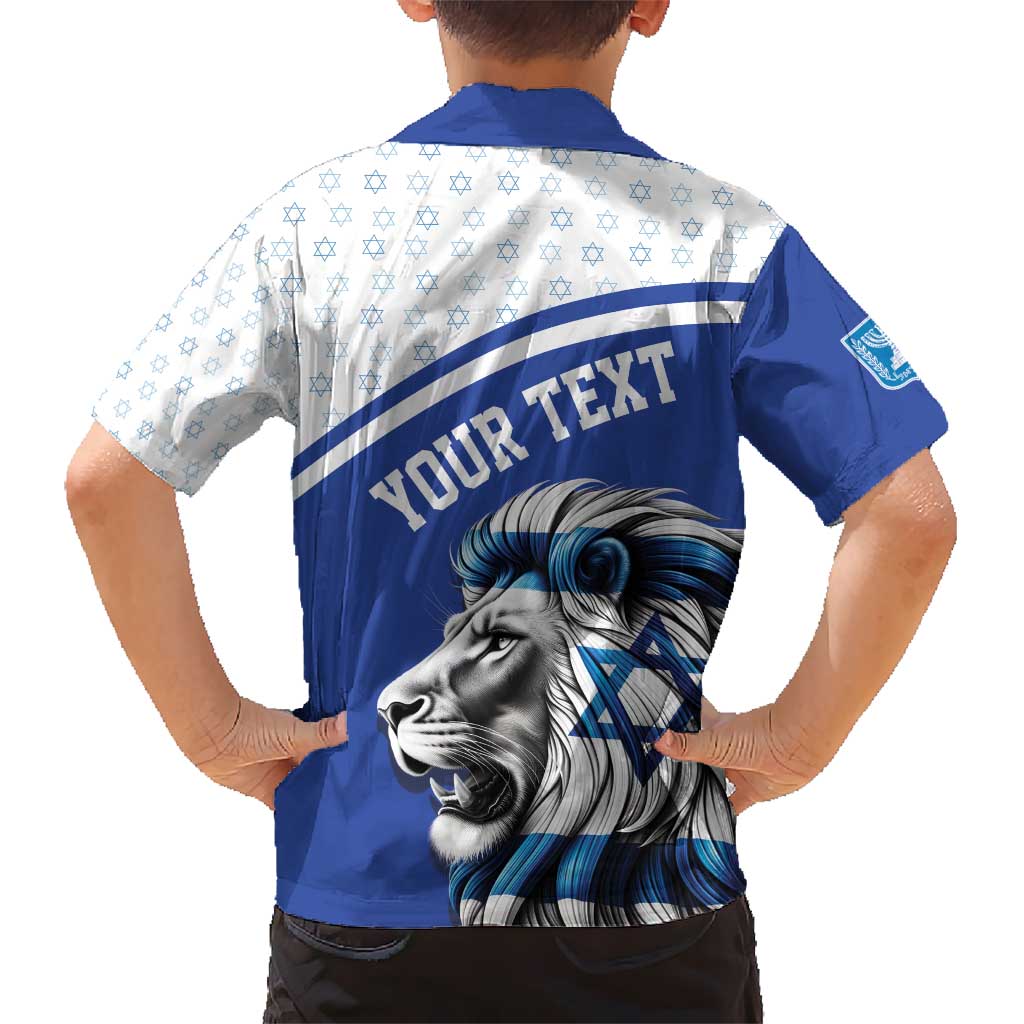 Personalized Israel Lion of Judah Kid Hawaiian Shirt Flag and Coat of arms