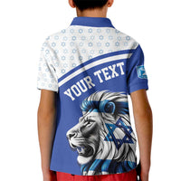 Personalized Israel Lion of Judah Kid Polo Shirt Flag and Coat of arms