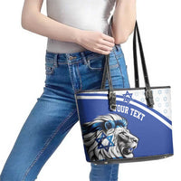 Personalized Israel Lion of Judah Leather Tote Bag Flag and Coat of arms