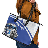 Personalized Israel Lion of Judah Leather Tote Bag Flag and Coat of arms