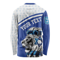 Personalized Israel Lion of Judah Long Sleeve Shirt Flag and Coat of arms