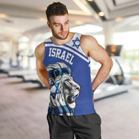 Personalized Israel Lion of Judah Men Tank Top Flag and Coat of arms