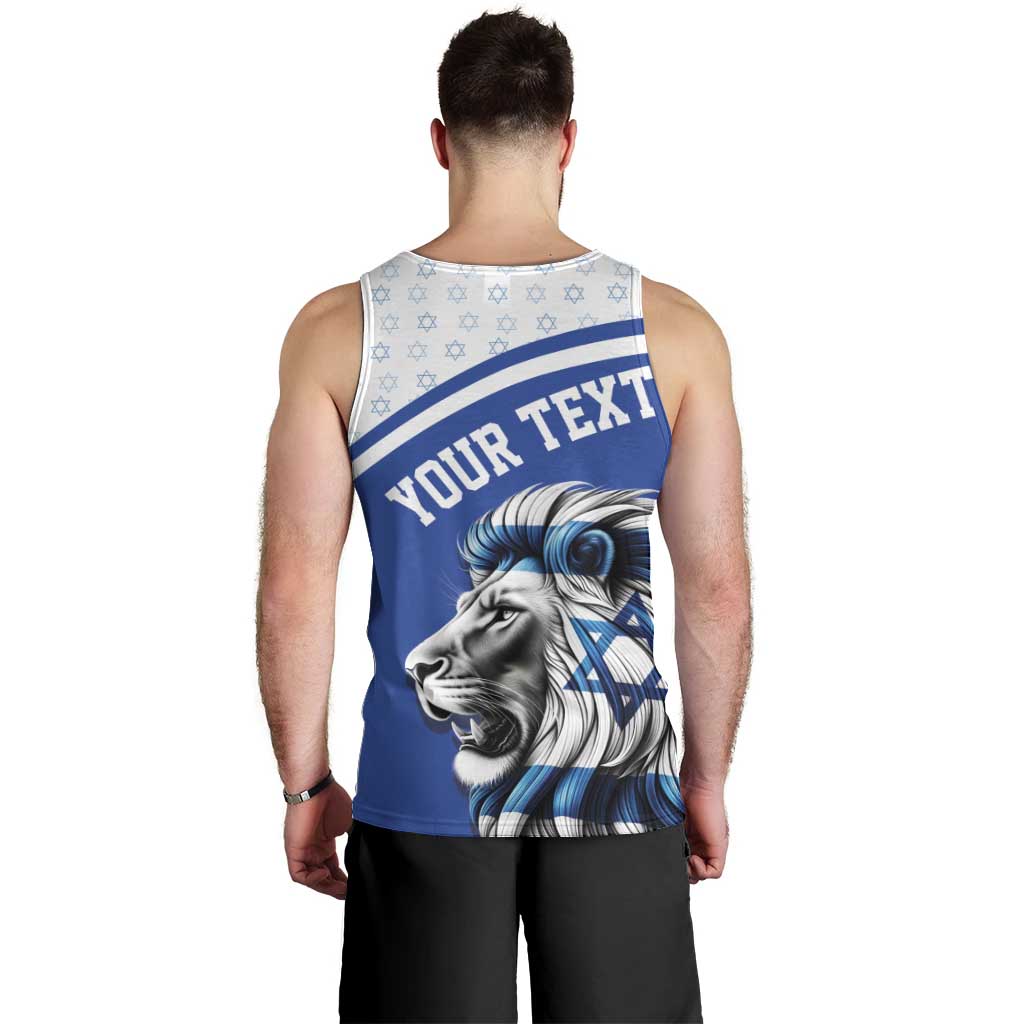 Personalized Israel Lion of Judah Men Tank Top Flag and Coat of arms