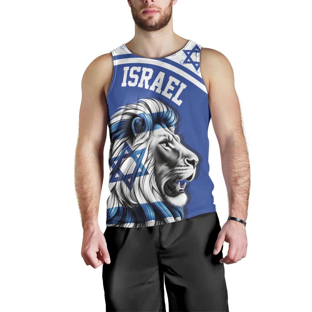 Personalized Israel Lion of Judah Men Tank Top Flag and Coat of arms