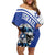 Personalized Israel Lion of Judah Off Shoulder Short Dress Flag and Coat of arms