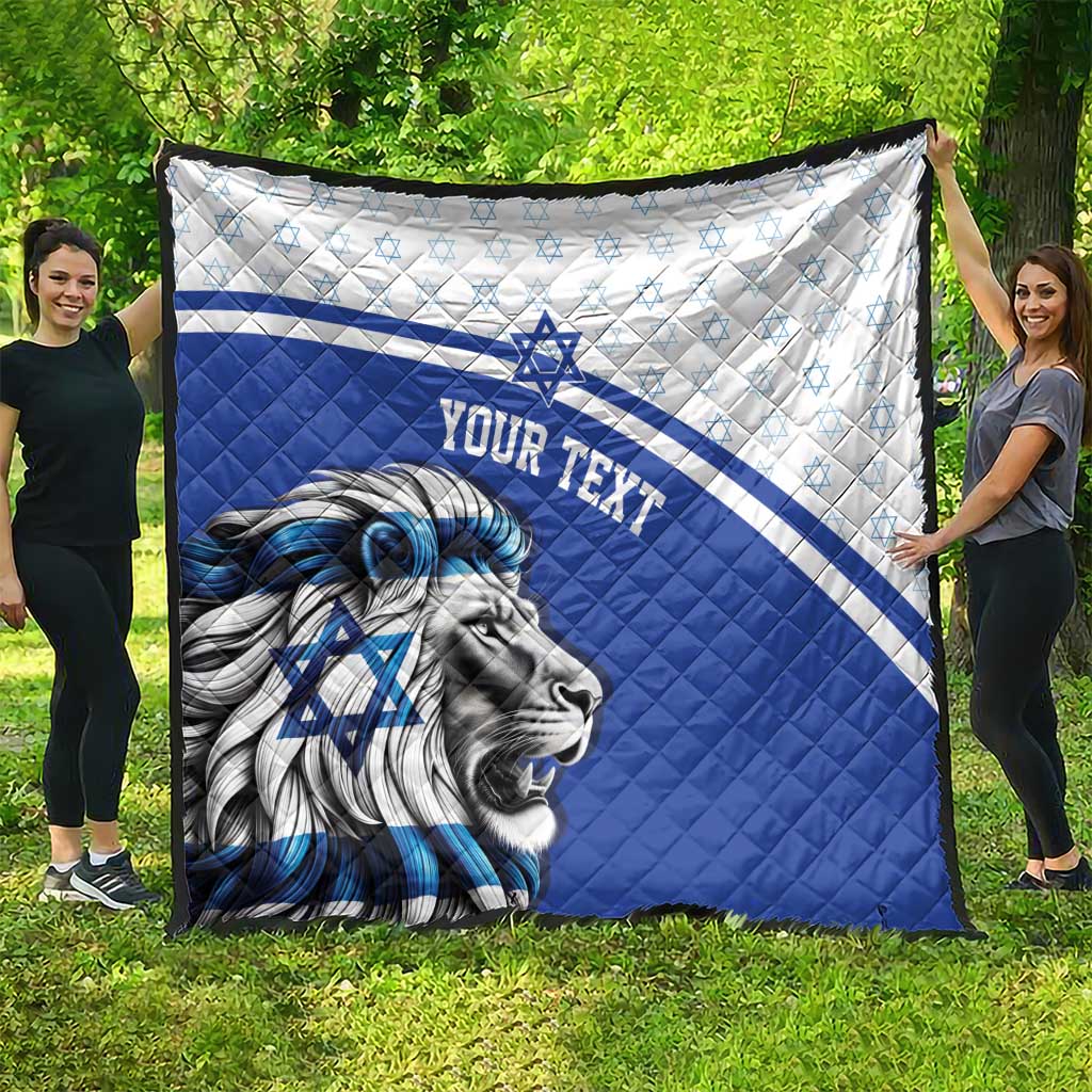 Personalized Israel Lion of Judah Quilt Flag and Coat of arms