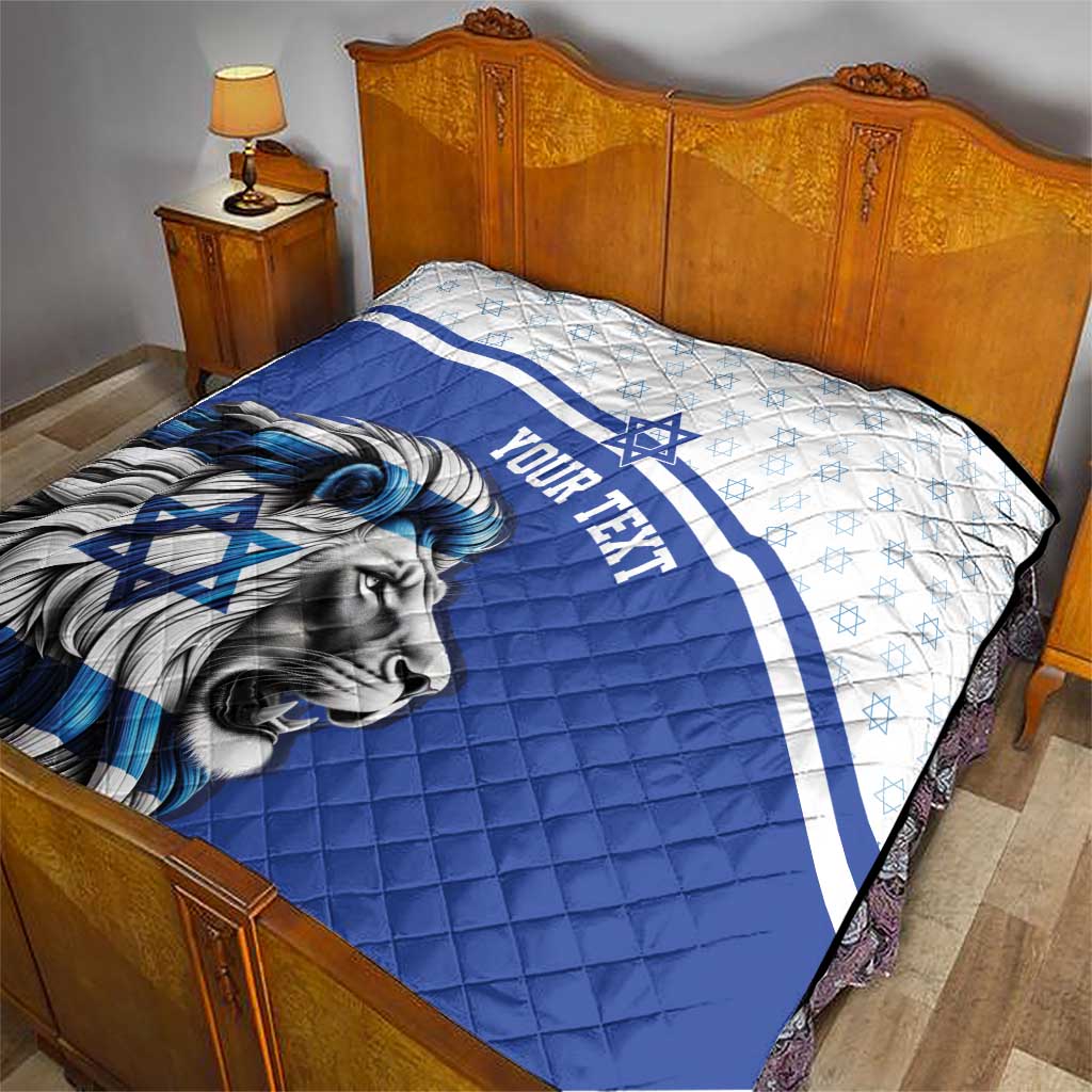 Personalized Israel Lion of Judah Quilt Flag and Coat of arms