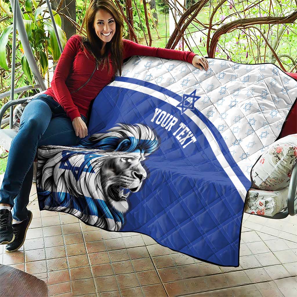 Personalized Israel Lion of Judah Quilt Flag and Coat of arms