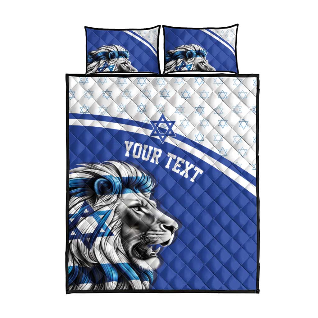 Personalized Israel Lion of Judah Quilt Bed Set Flag and Coat of arms