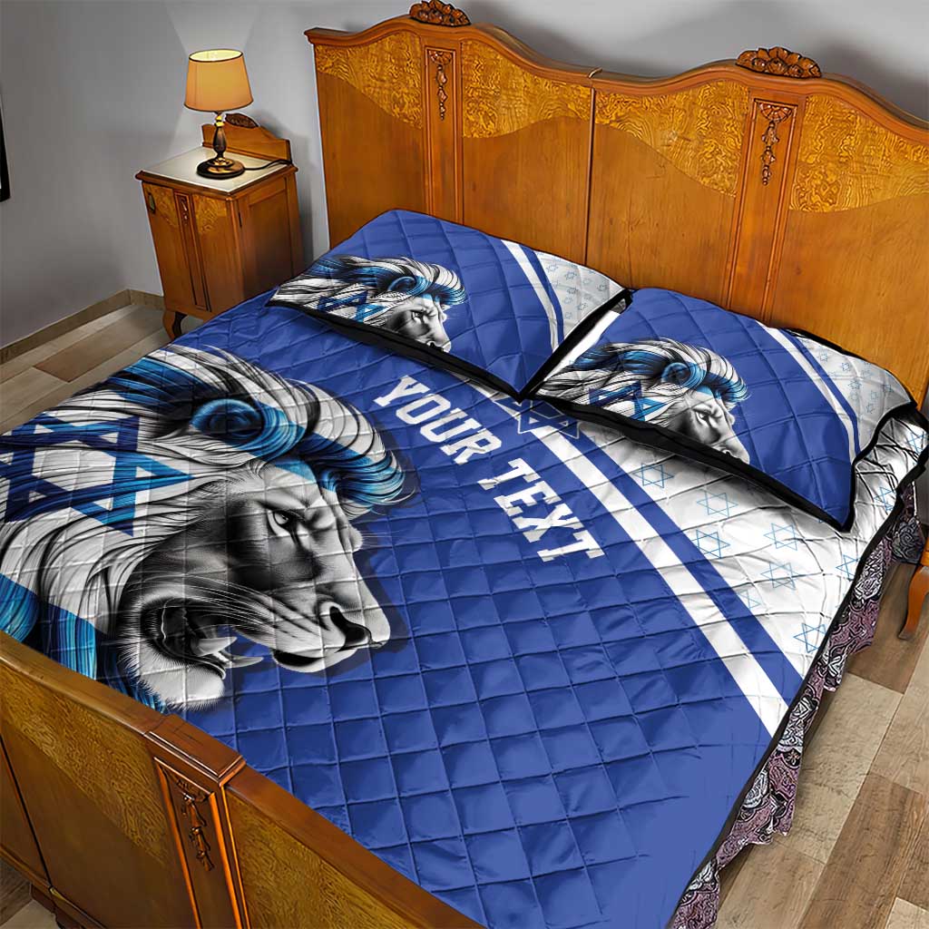 Personalized Israel Lion of Judah Quilt Bed Set Flag and Coat of arms
