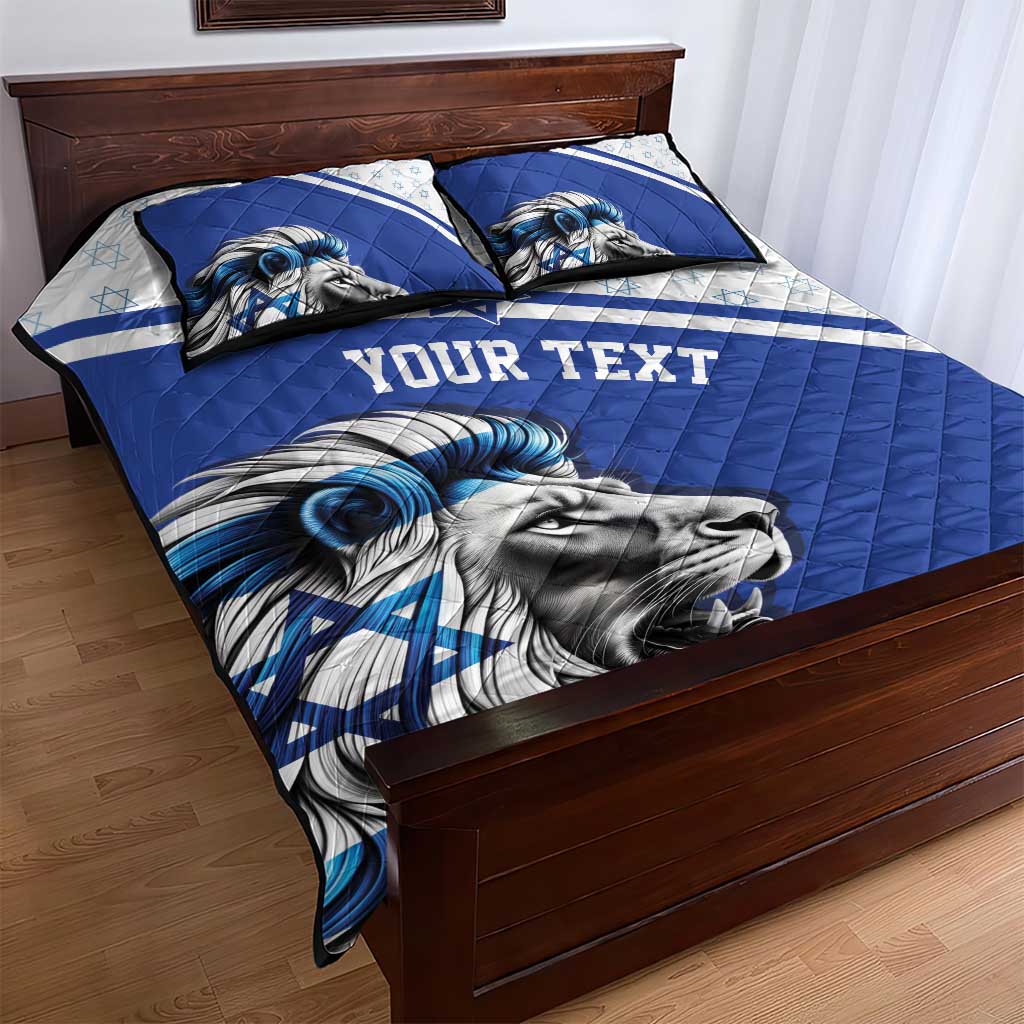 Personalized Israel Lion of Judah Quilt Bed Set Flag and Coat of arms