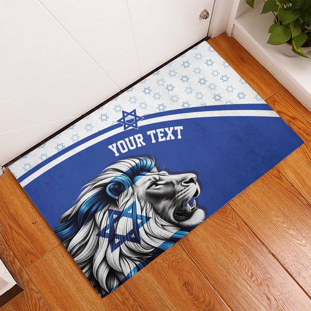 Personalized Israel Lion of Judah Rubber Doormat Flag and Coat of arms