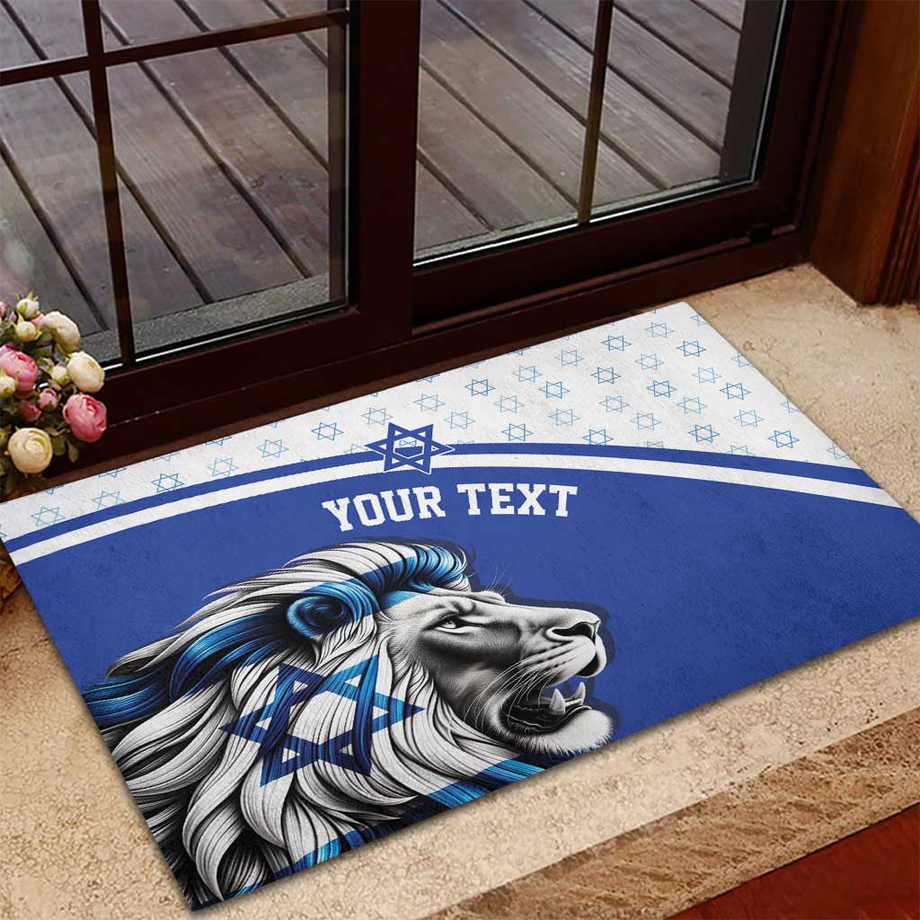 Personalized Israel Lion of Judah Rubber Doormat Flag and Coat of arms