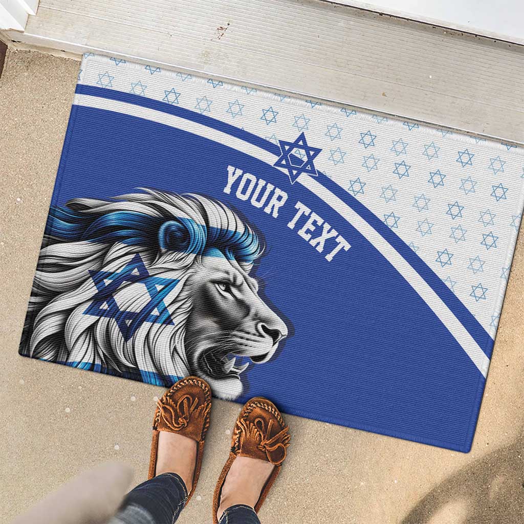 Personalized Israel Lion of Judah Rubber Doormat Flag and Coat of arms