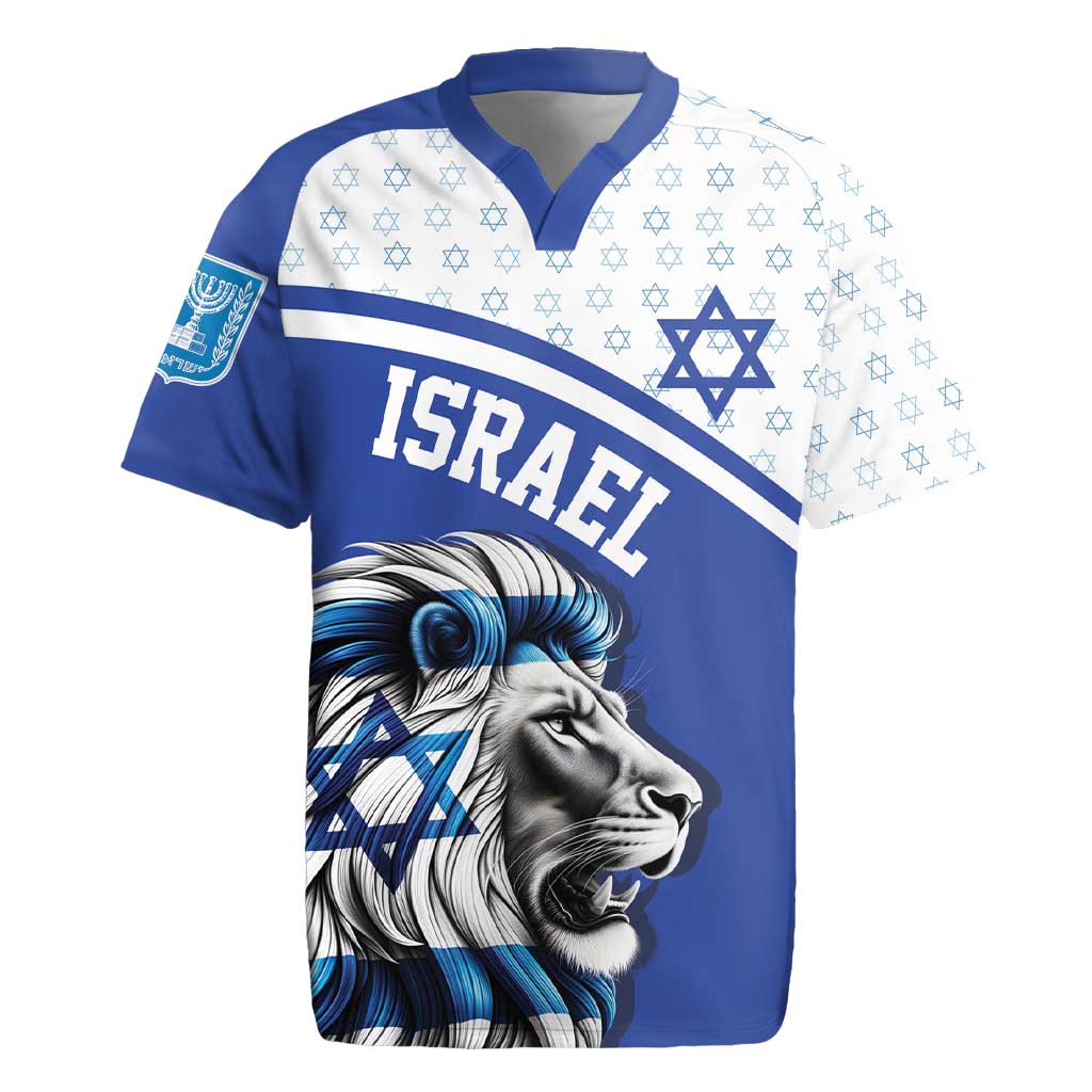 Personalized Israel Lion of Judah Rugby Jersey Flag and Coat of arms