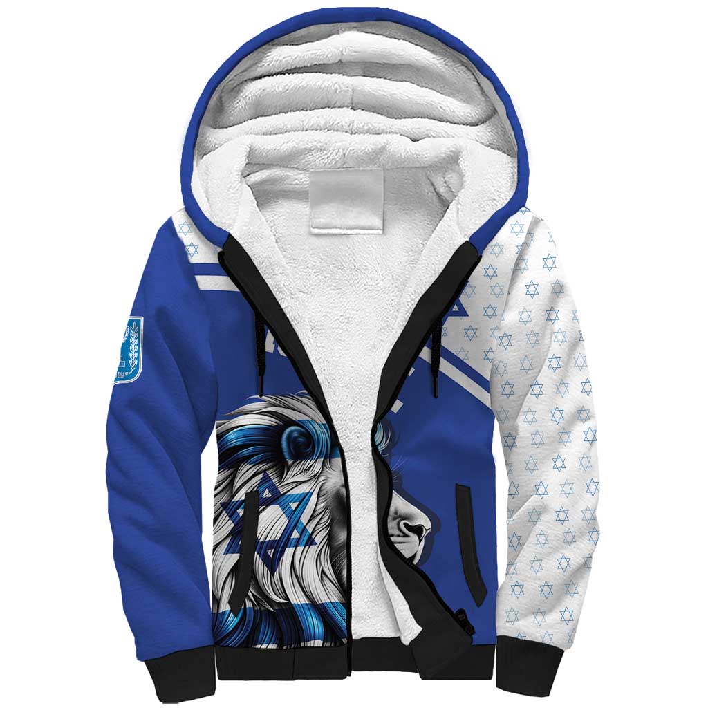 Personalized Israel Lion of Judah Sherpa Hoodie Flag and Coat of arms