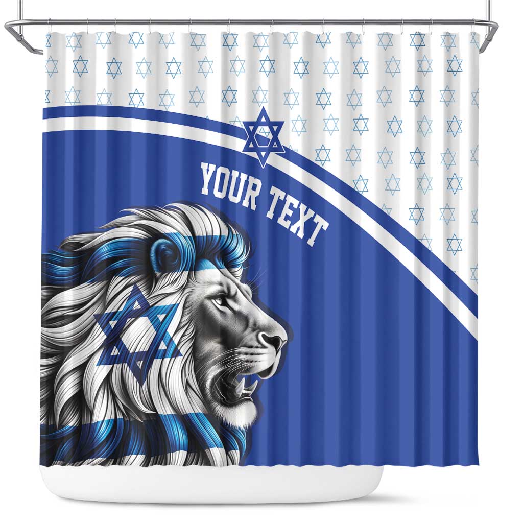 Personalized Israel Lion of Judah Shower Curtain Flag and Coat of arms