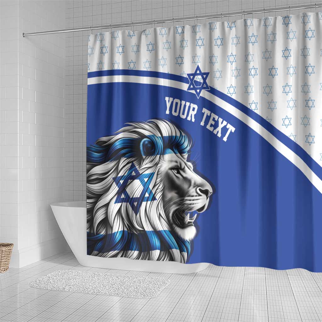 Personalized Israel Lion of Judah Shower Curtain Flag and Coat of arms