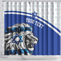 Personalized Israel Lion of Judah Shower Curtain Flag and Coat of arms
