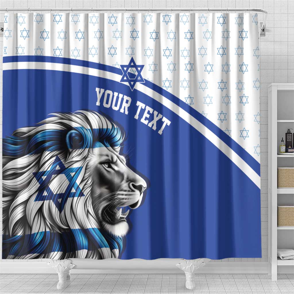 Personalized Israel Lion of Judah Shower Curtain Flag and Coat of arms
