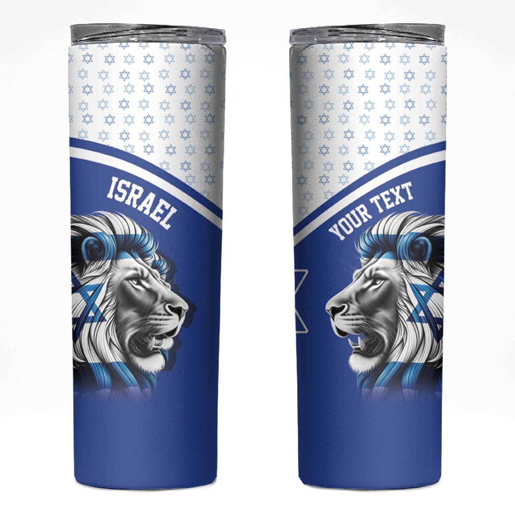 Personalized Israel Lion of Judah Skinny Tumbler Flag and Coat of arms